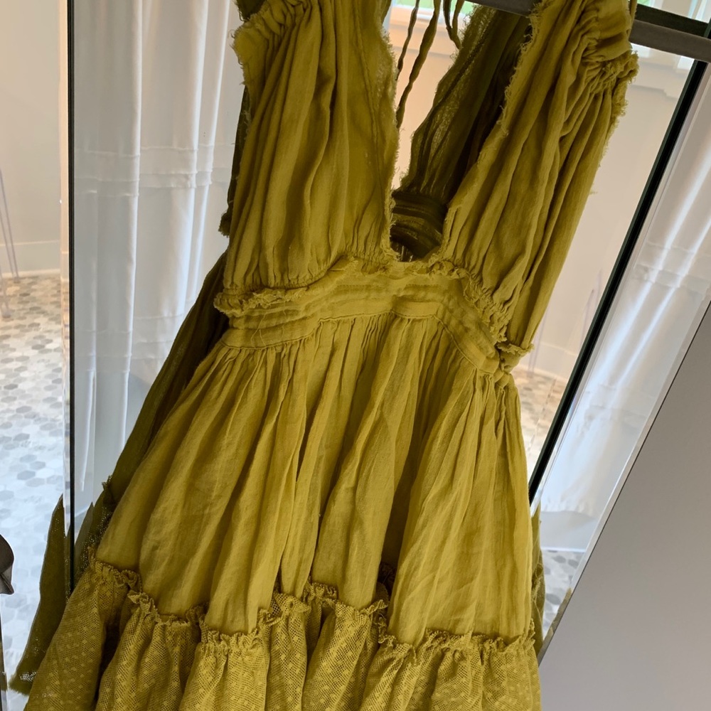 Free People 100 degree mini dress. M. Green.